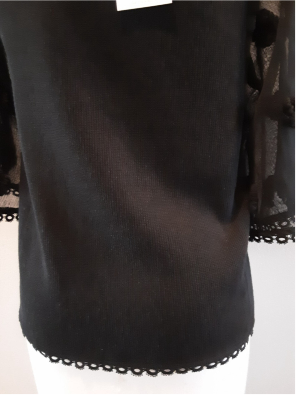 FIONA SWEATER▪︎BY THML▪︎ POM POMS▪︎BELL SLEEVES▪︎BLACK RIBBED BODICE▪︎SZ XS▪︎NWT - Picture 7 of 11